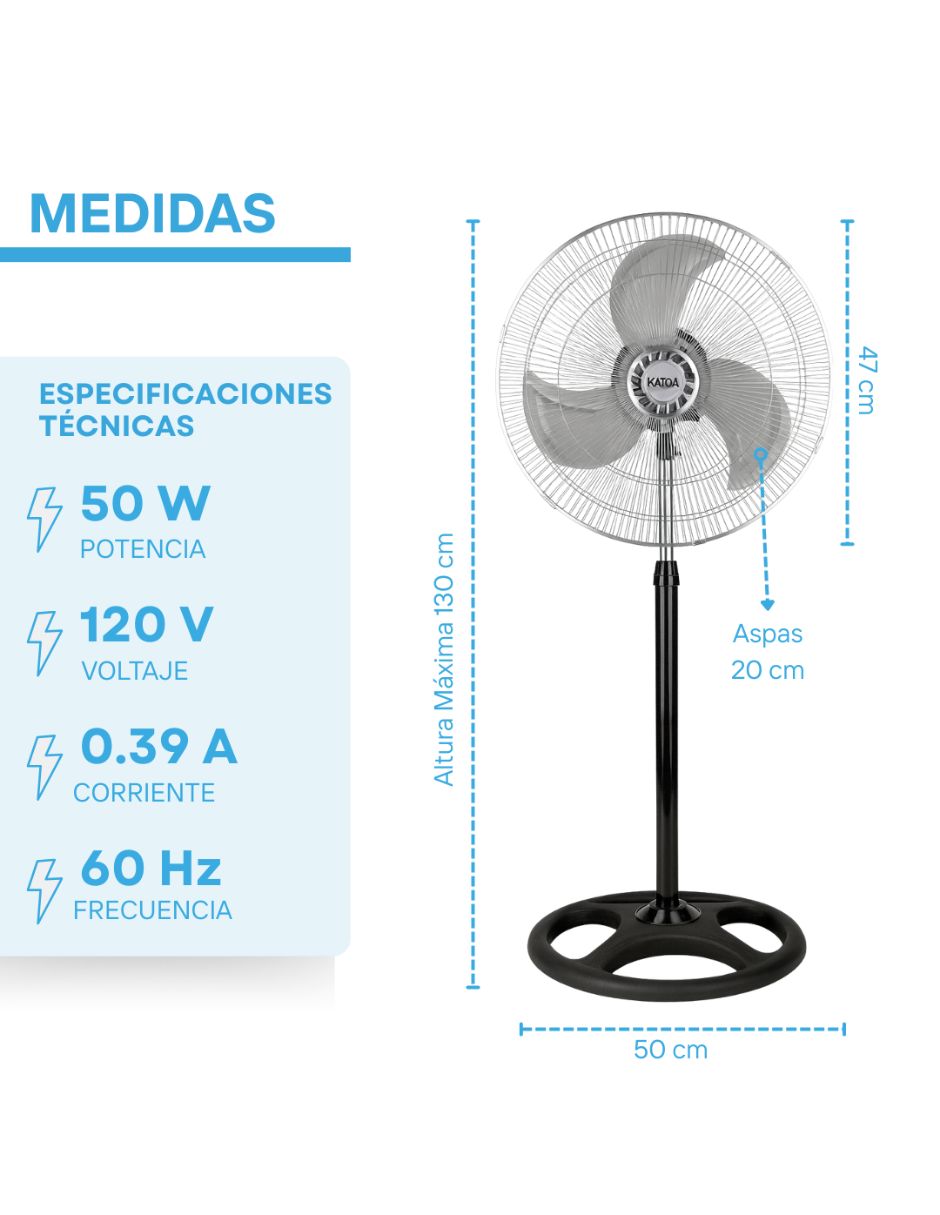 Ventilador de piso 3 velocidades 7