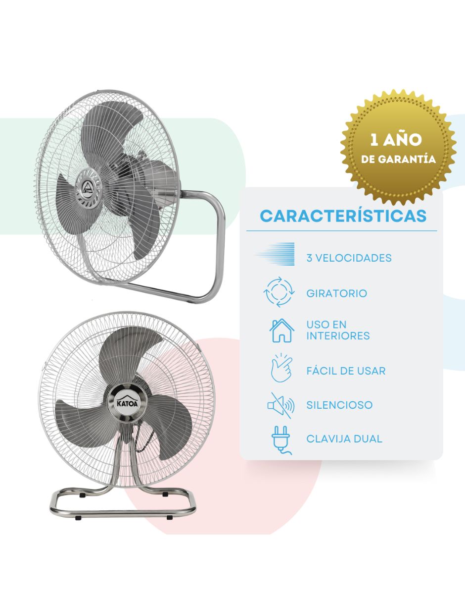 Ventilador de piso 3 velocidades 4