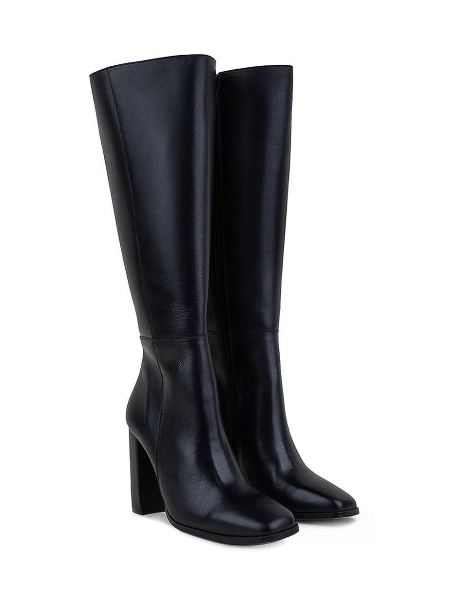 Bota abajo de la rodilla gillio oi de piel para mujer