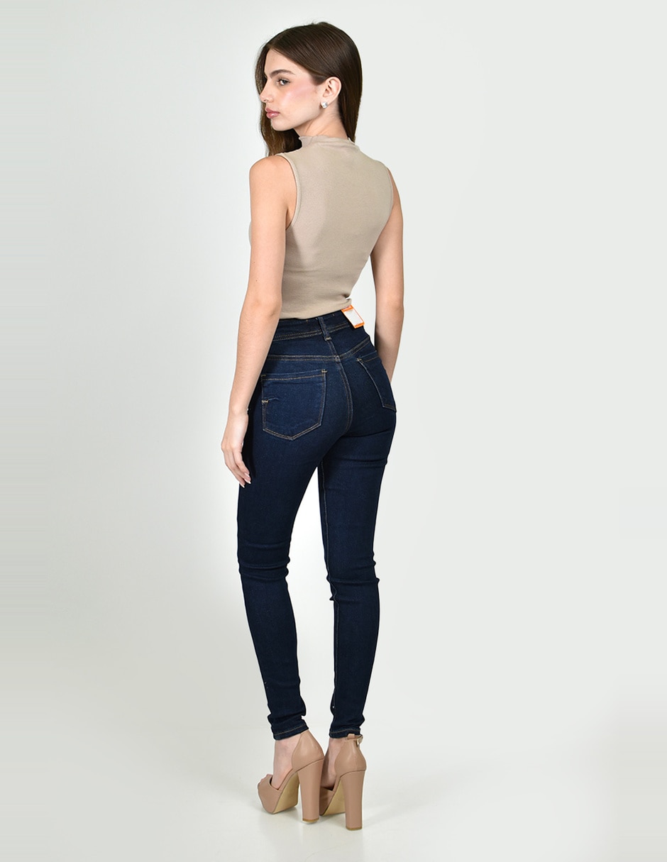 Jeans regular skinny cintura roman fashion para mujer