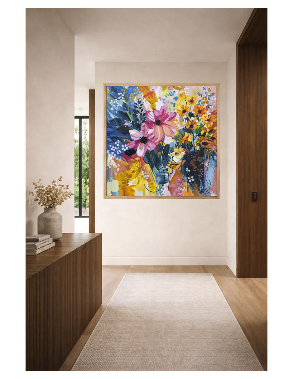 Cuadro Sinfonía Floral técnica acrílico 2