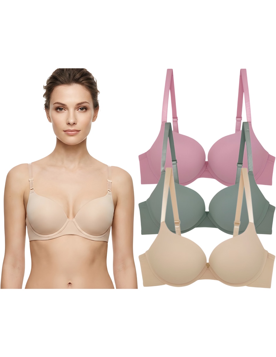 Brassiere demi TATYS FASHION copa Doble push up Seamless para mujer