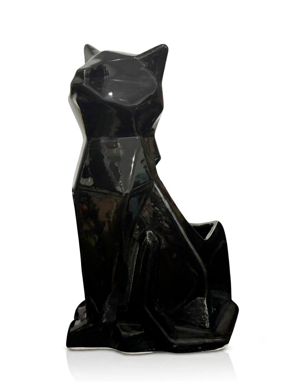 Figura decorativa de gato de cerámica Figura decorativa de gato de cerámica