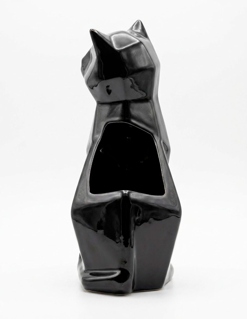 Figura decorativa de gato de cerámica 2