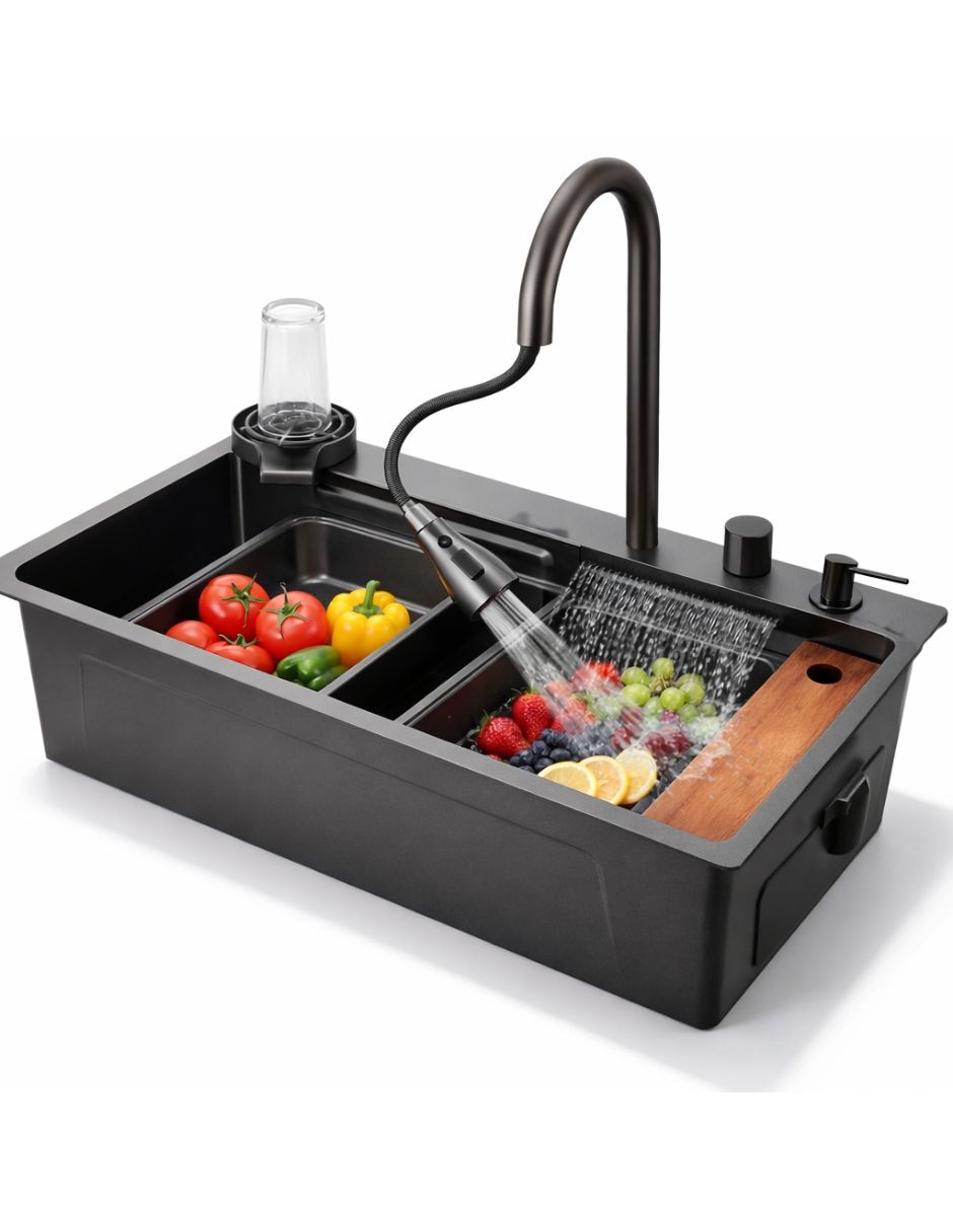 Fregadero de acero inoxidable con escurridor 2