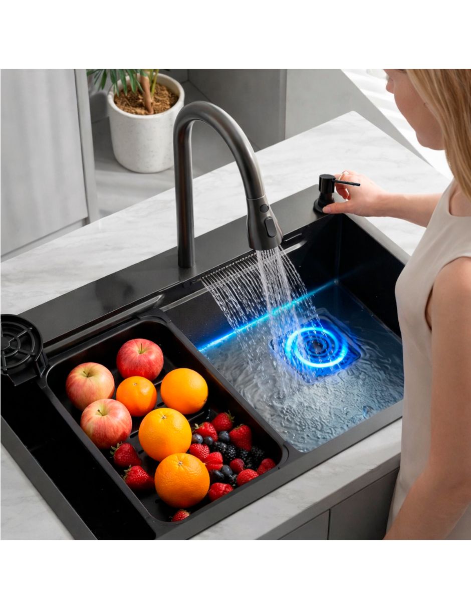 Fregadero de acero inoxidable con escurridor 3