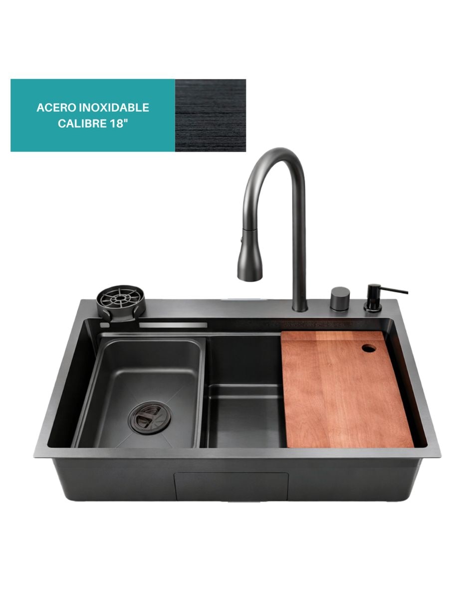 Fregadero de acero inoxidable con escurridor 5