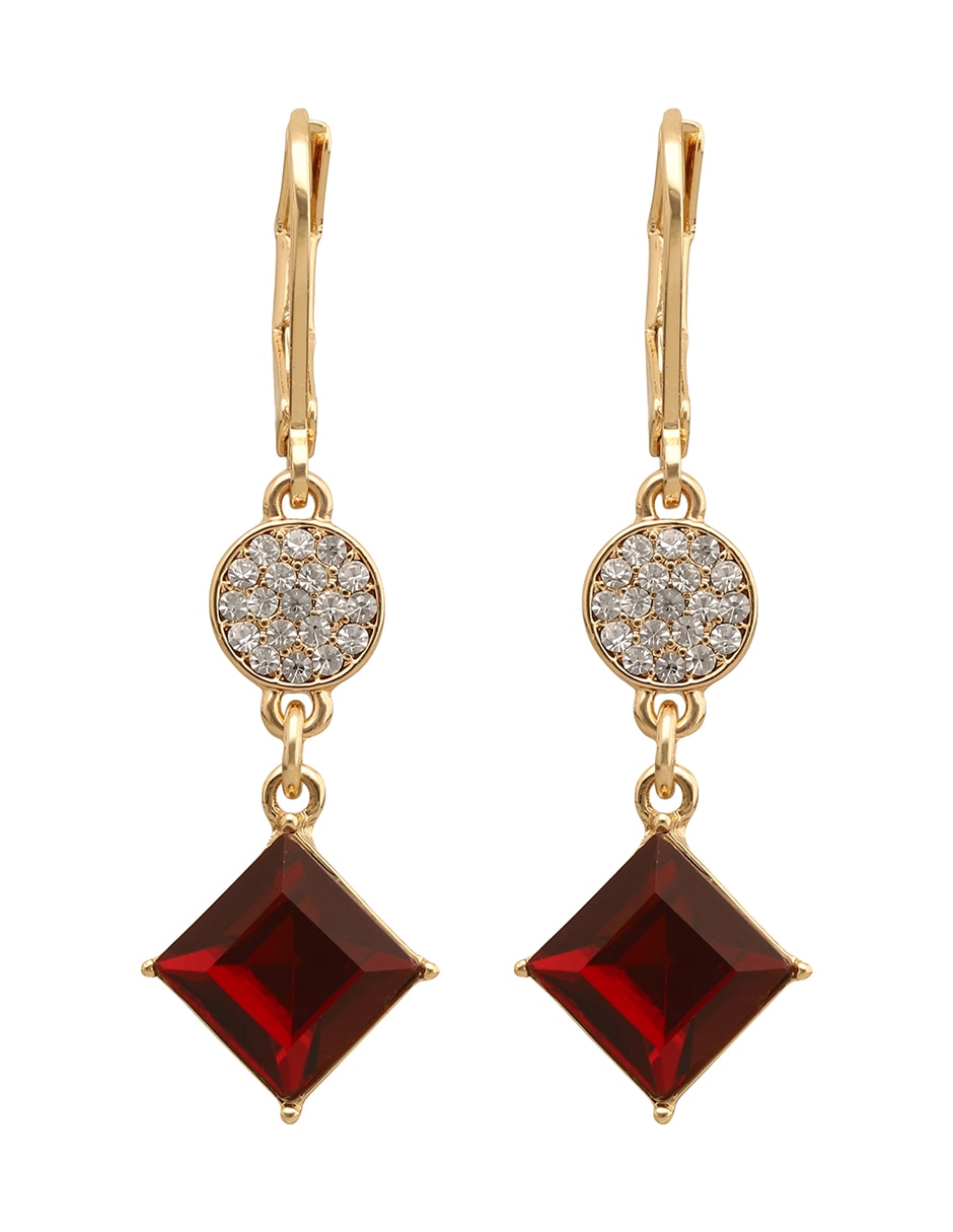 Aretes largos de rombo Melanie con acabado brillante Aretes largos de rombo Melanie con acabado brillante