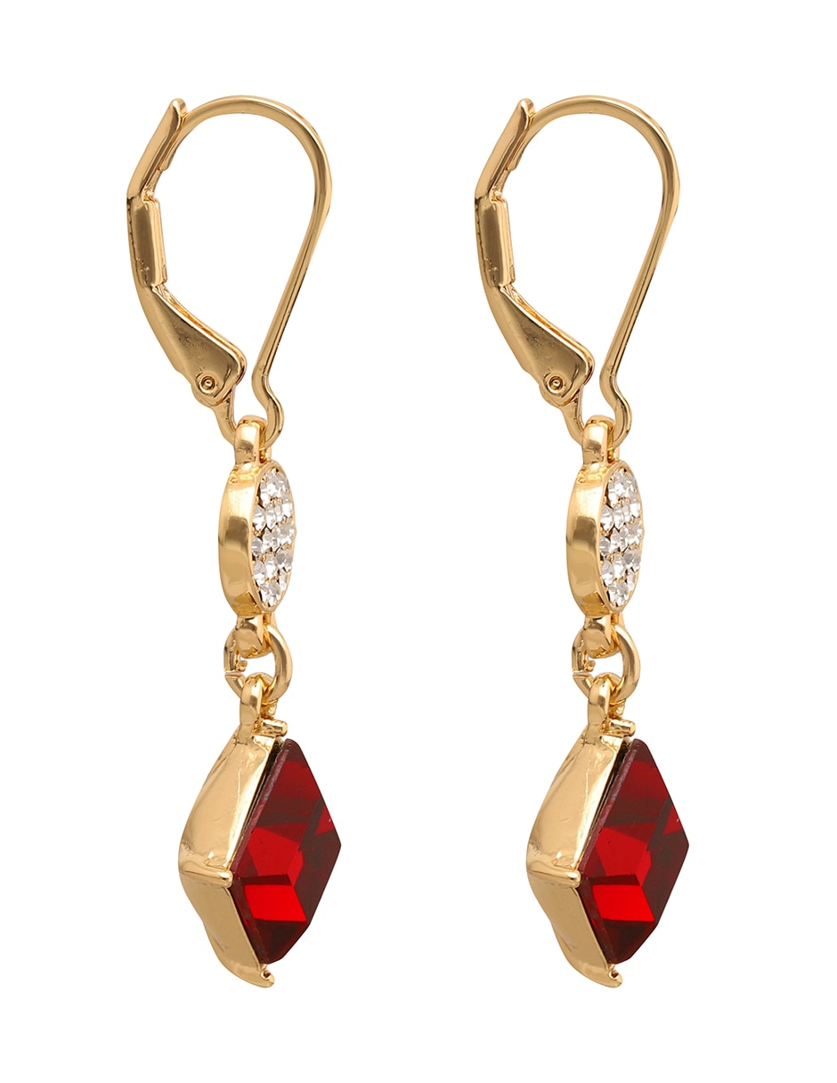 Aretes largos de rombo Melanie con acabado brillante 3