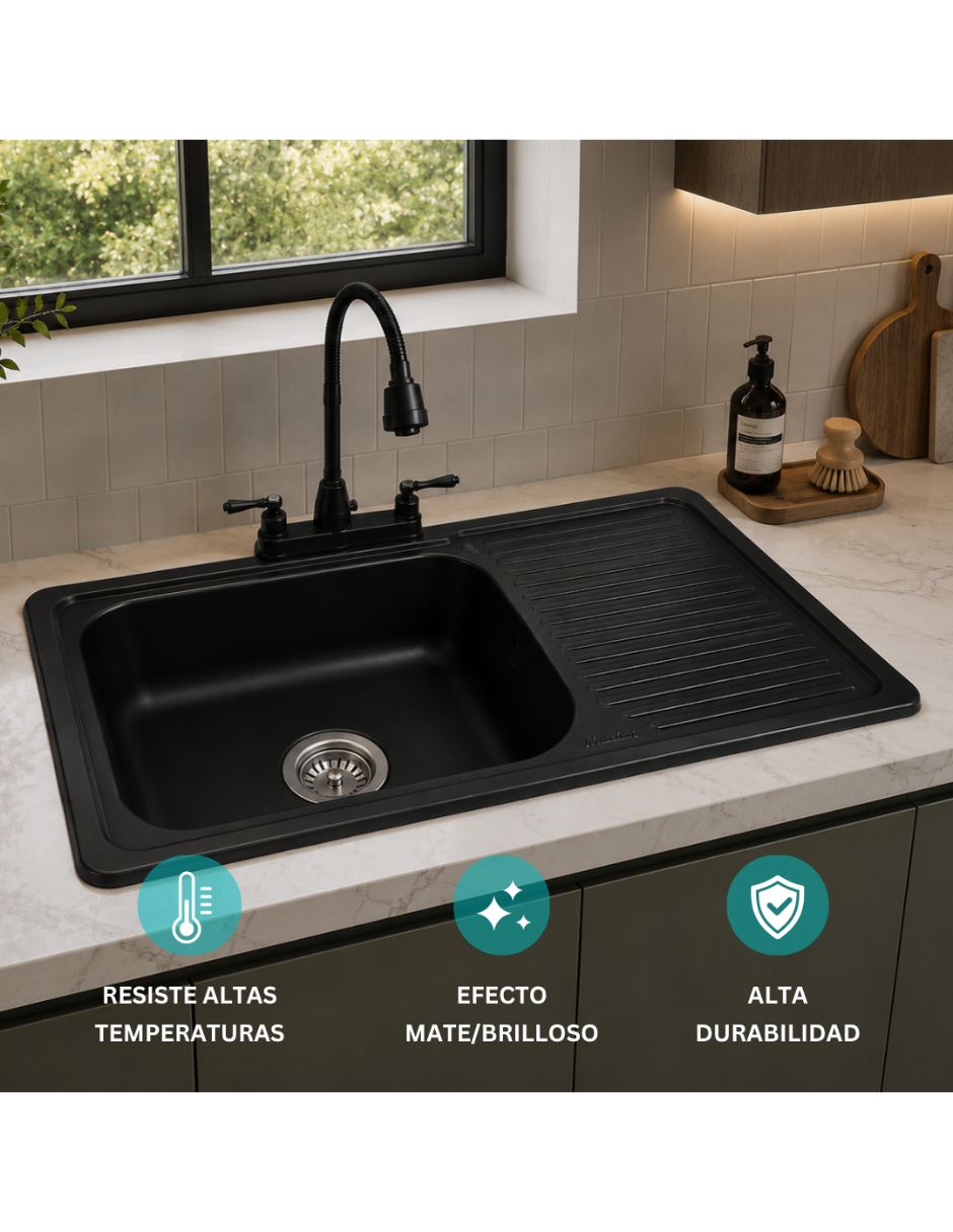 Fregadero de acero inoxidable con escurridor 4