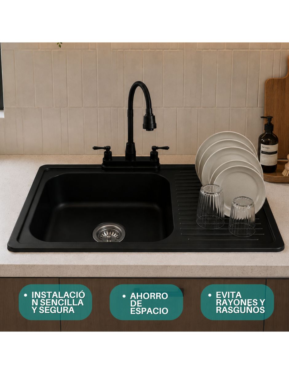 Fregadero de acero inoxidable con escurridor 5