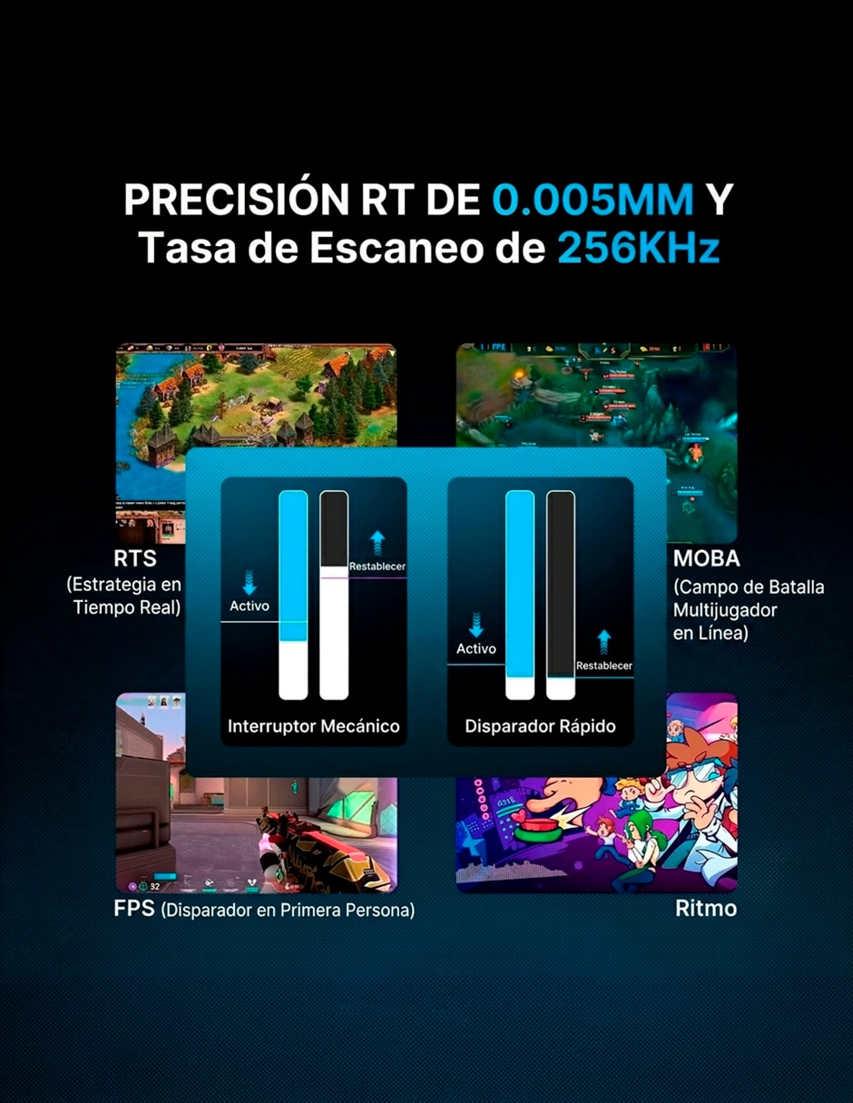 Teclado gamer USB-C QWERT inglés con interruptor Lineal (Red, Black) Gravastar Mercury V75 Pro