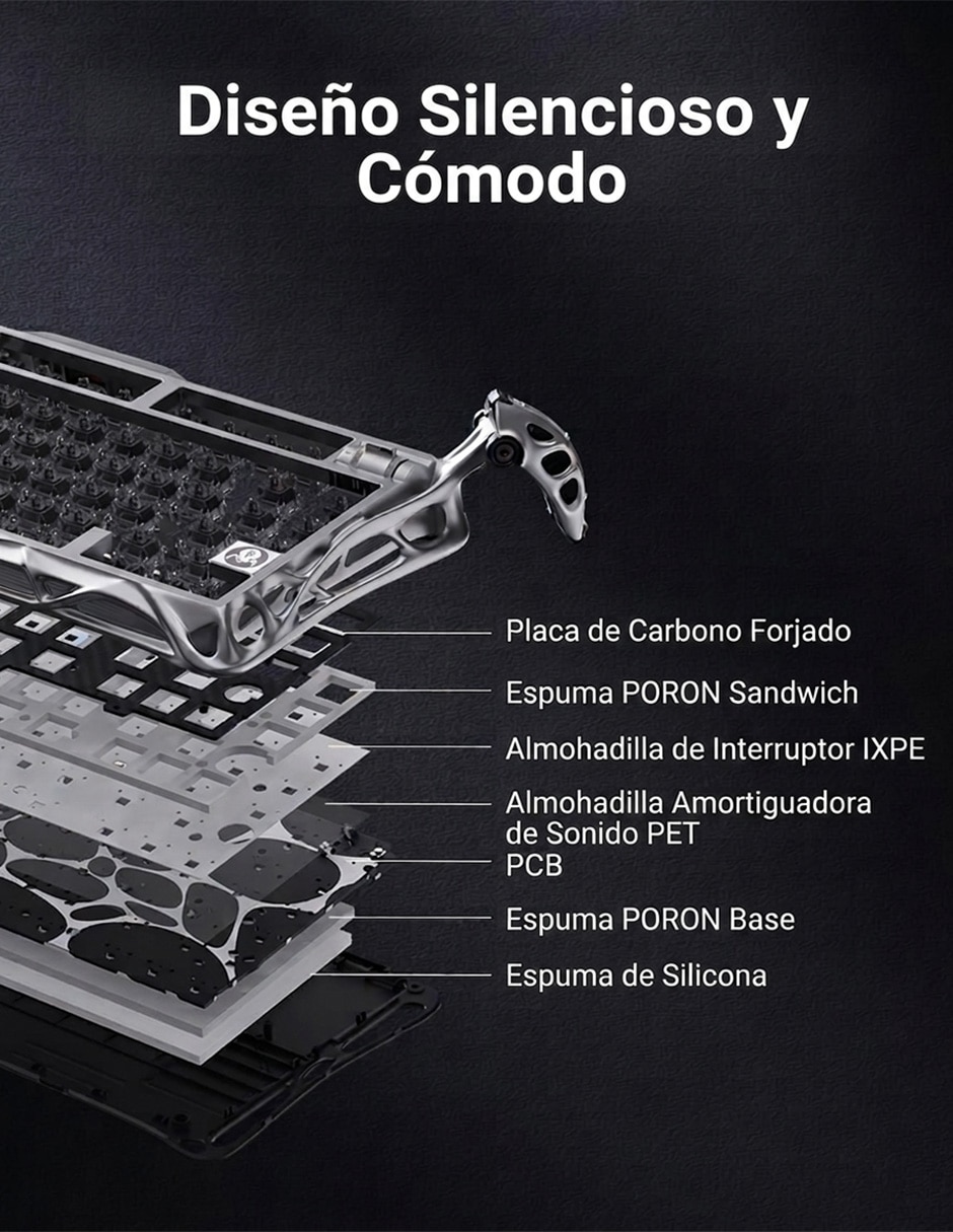 Teclado gamer USB-C QWERT inglés con interruptor Lineal (Red, Black) Gravastar Mercury V75 Pro