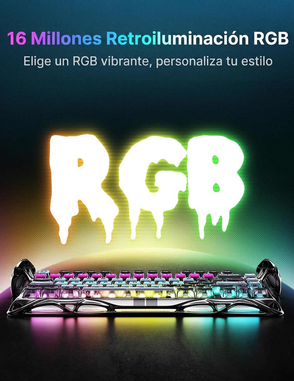 Teclado gamer USB-C QWERT inglés con interruptor Lineal (Red, Black) Gravastar Mercury V75 Pro