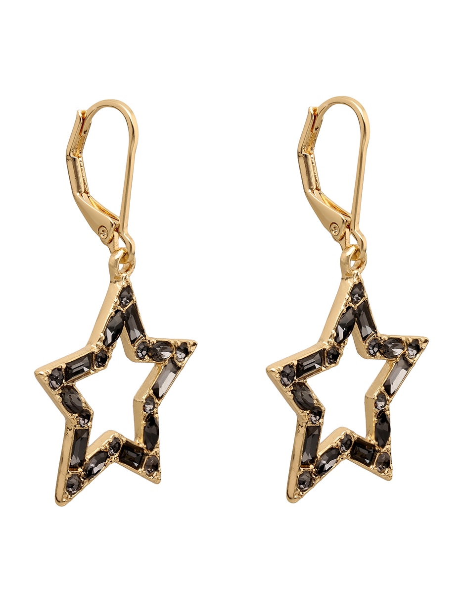 Aretes largos de estrella melanie de latón con acabado brillante 2