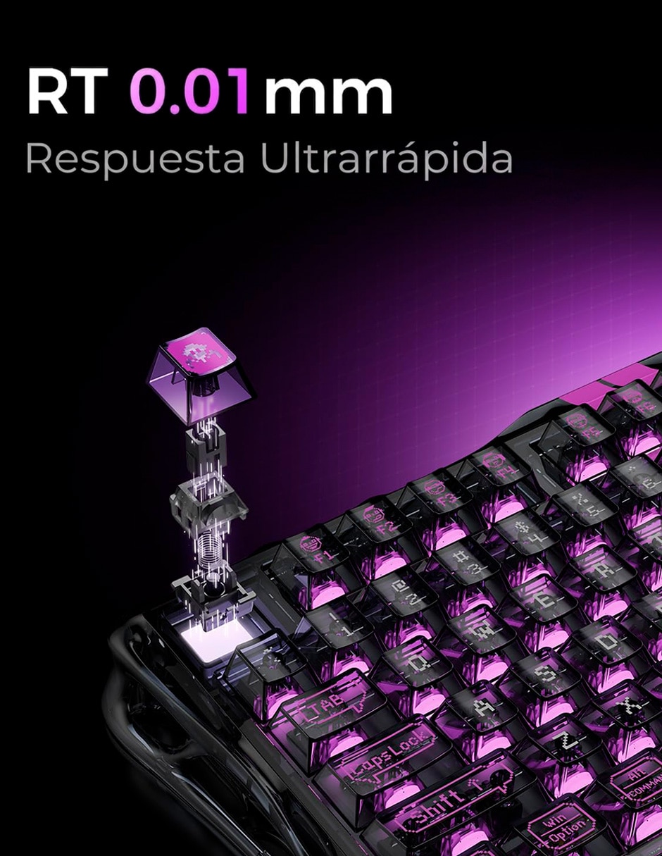 Teclado gamer USB-C QWERT inglés con interruptor Lineal (Red, Black) Mercury V75 Lite 3
