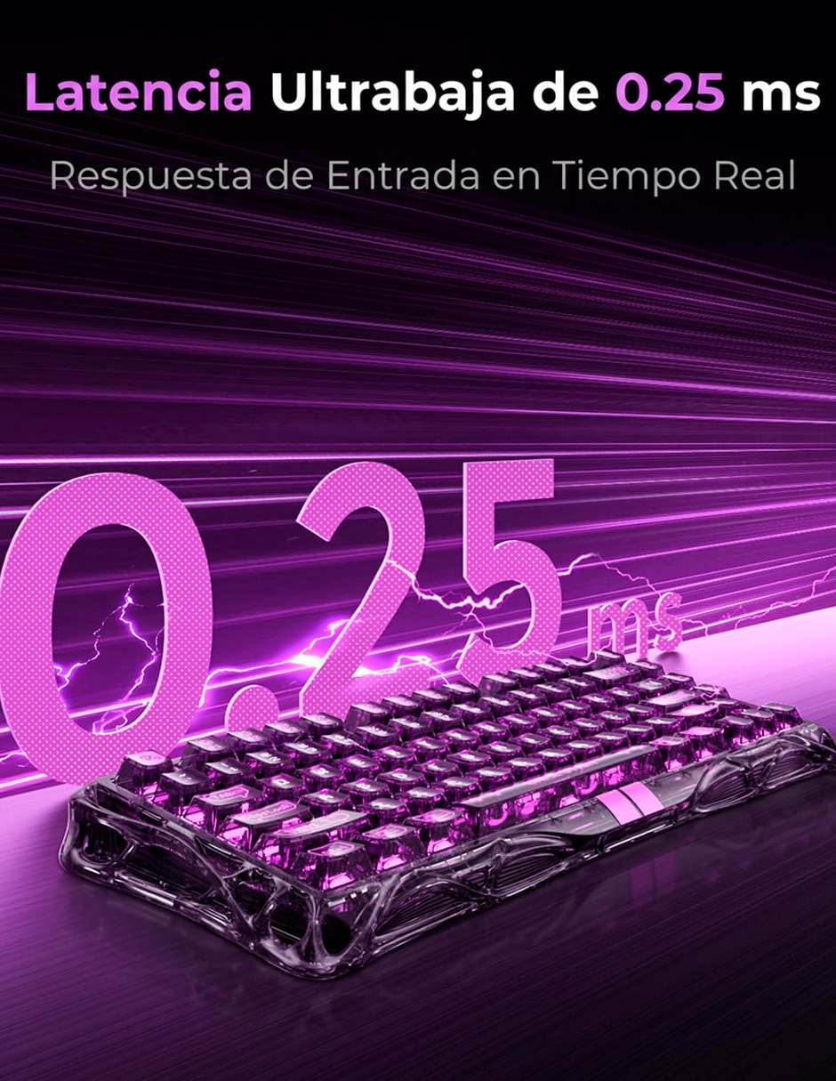 Teclado gamer USB-C QWERT inglés con interruptor Lineal (Red, Black) Mercury V75 Lite 4
