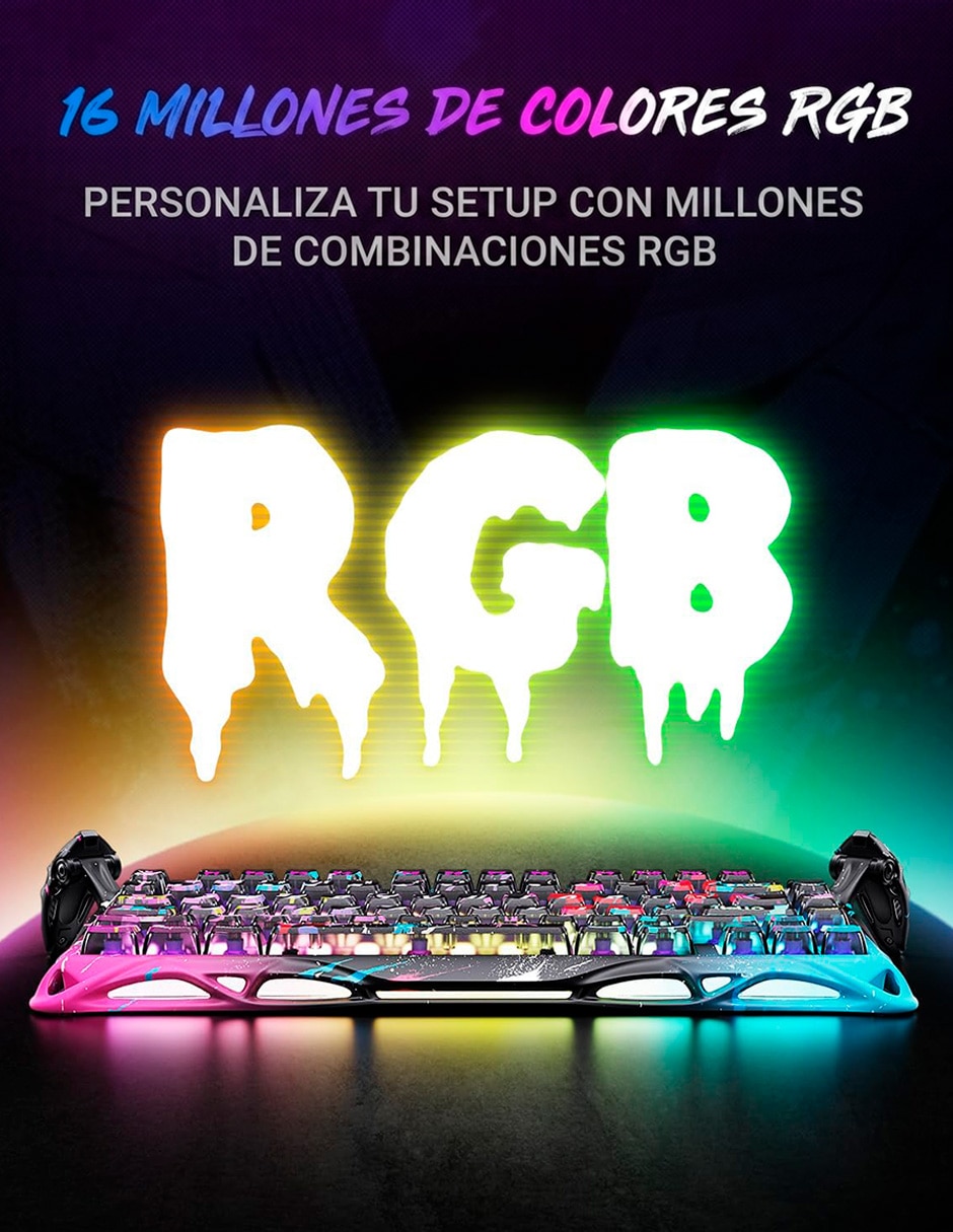 Teclado gamer USB-C QWERT inglés con interruptor Lineal (Red, Black) Mercury V75 Pro 6