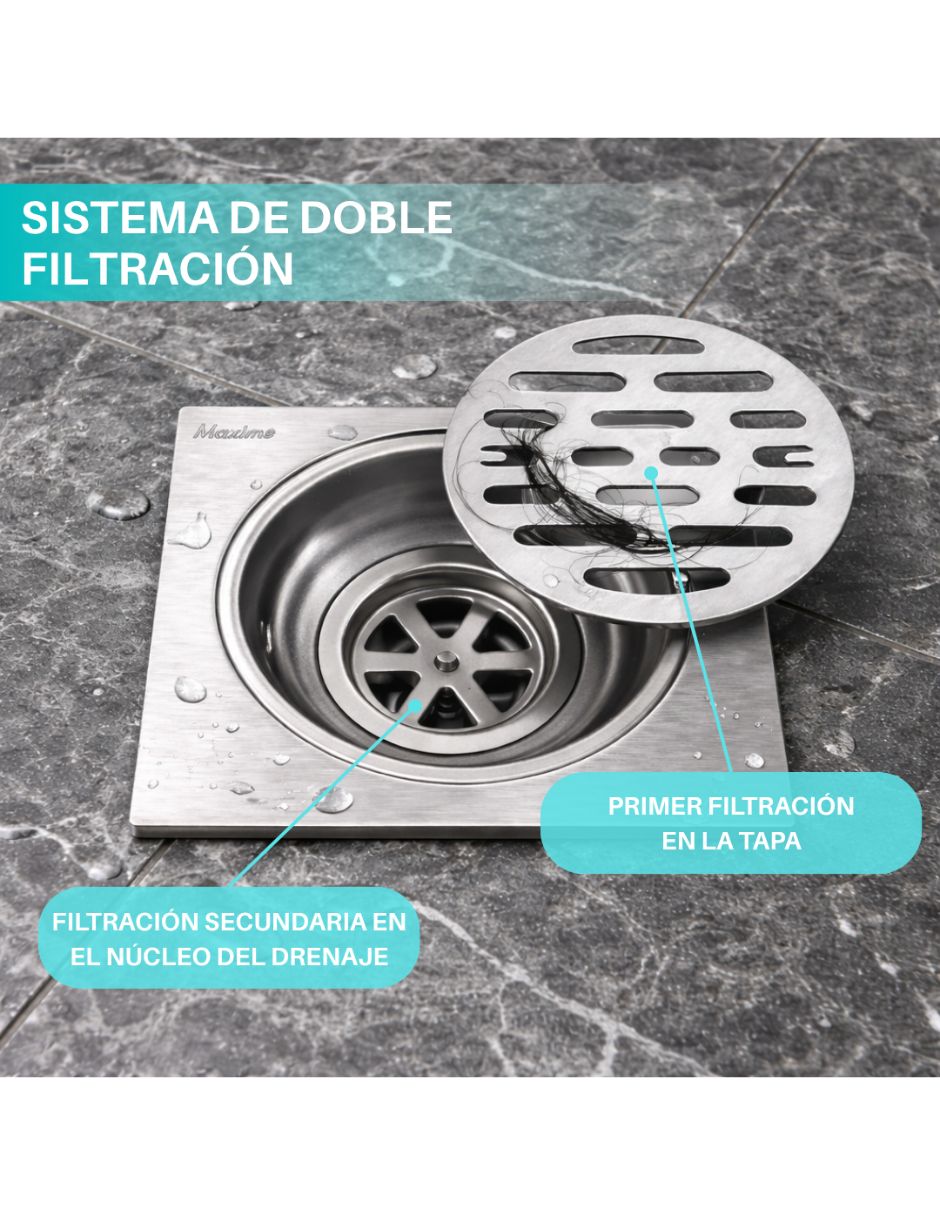 Coladera para piso de acero inoxidable anti olores 4