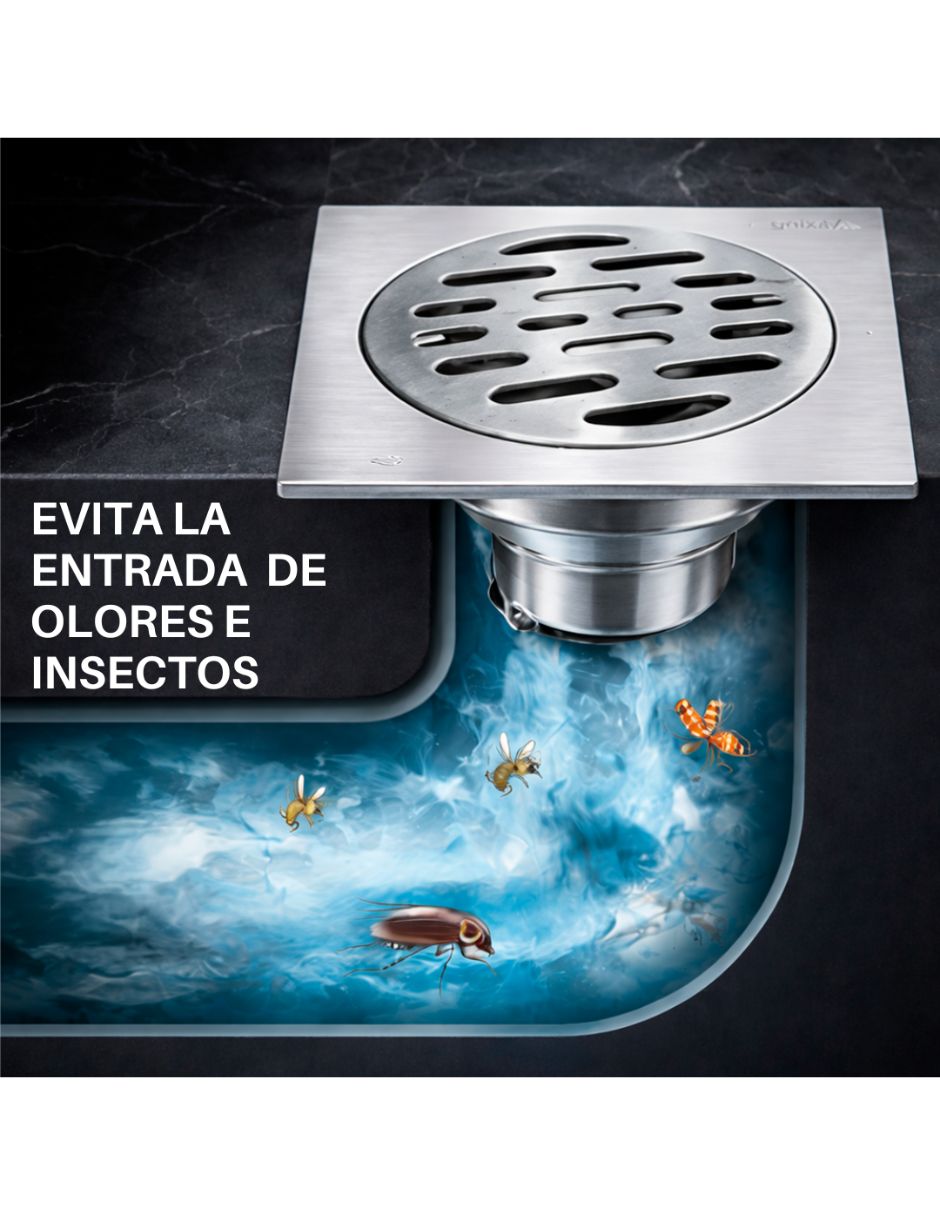 Coladera para piso de acero inoxidable anti olores 5