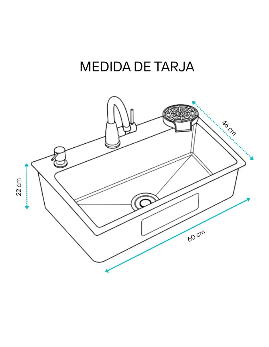 Tarja con escurridor izquierdo de acero inoxidable 8