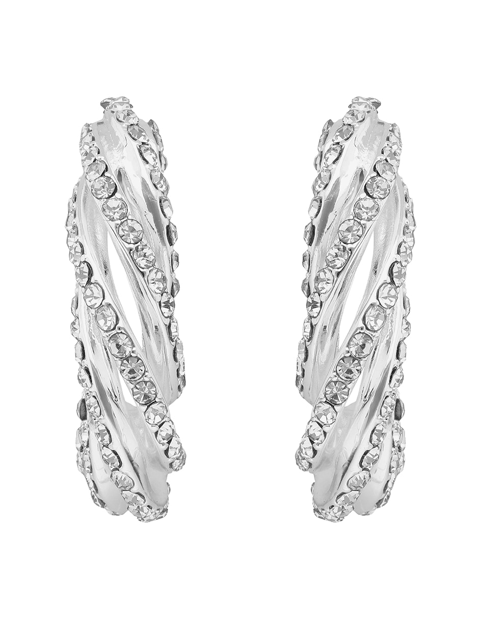 Aretes cortos Shine Brigth con acabado pavé Aretes cortos Shine Brigth con acabado pavé