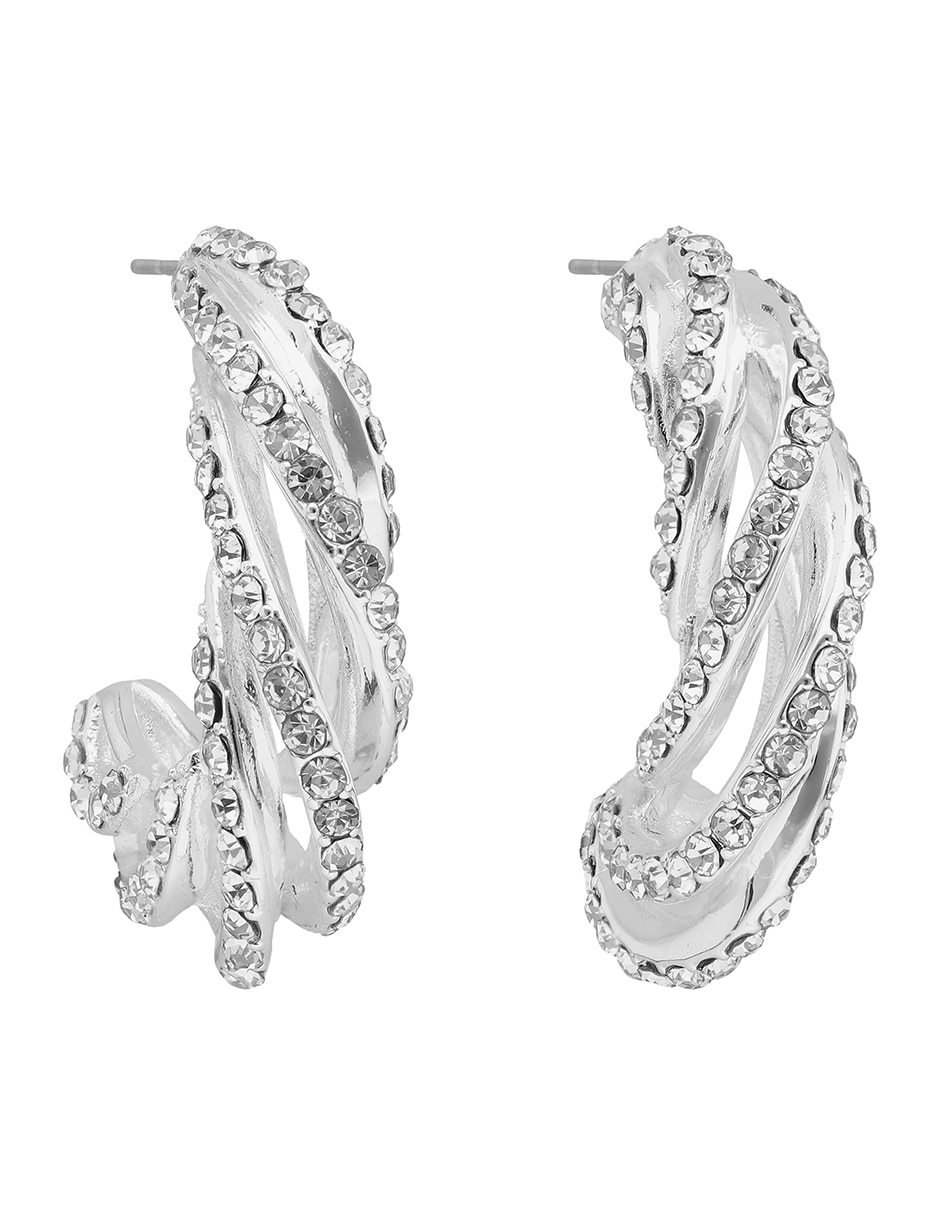 Aretes cortos Shine Brigth con acabado pavé 2