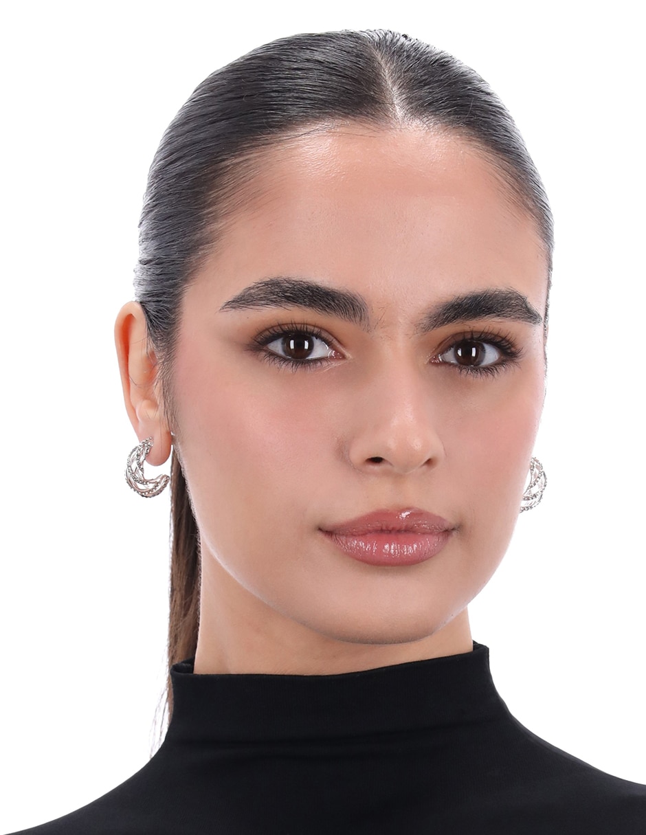 Aretes cortos Shine Brigth con acabado pavé 3