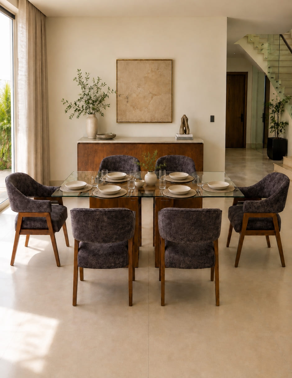 Comedor para 6 personas de cristal 4