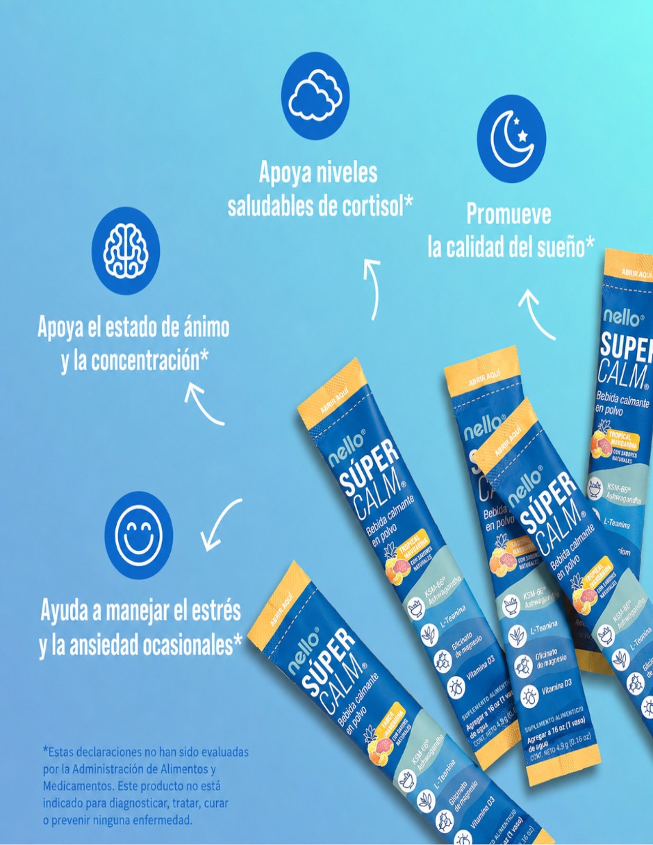Supercalm con Ashwagandha y Magnesio sabor mandarina tropical de 20 sobres 4