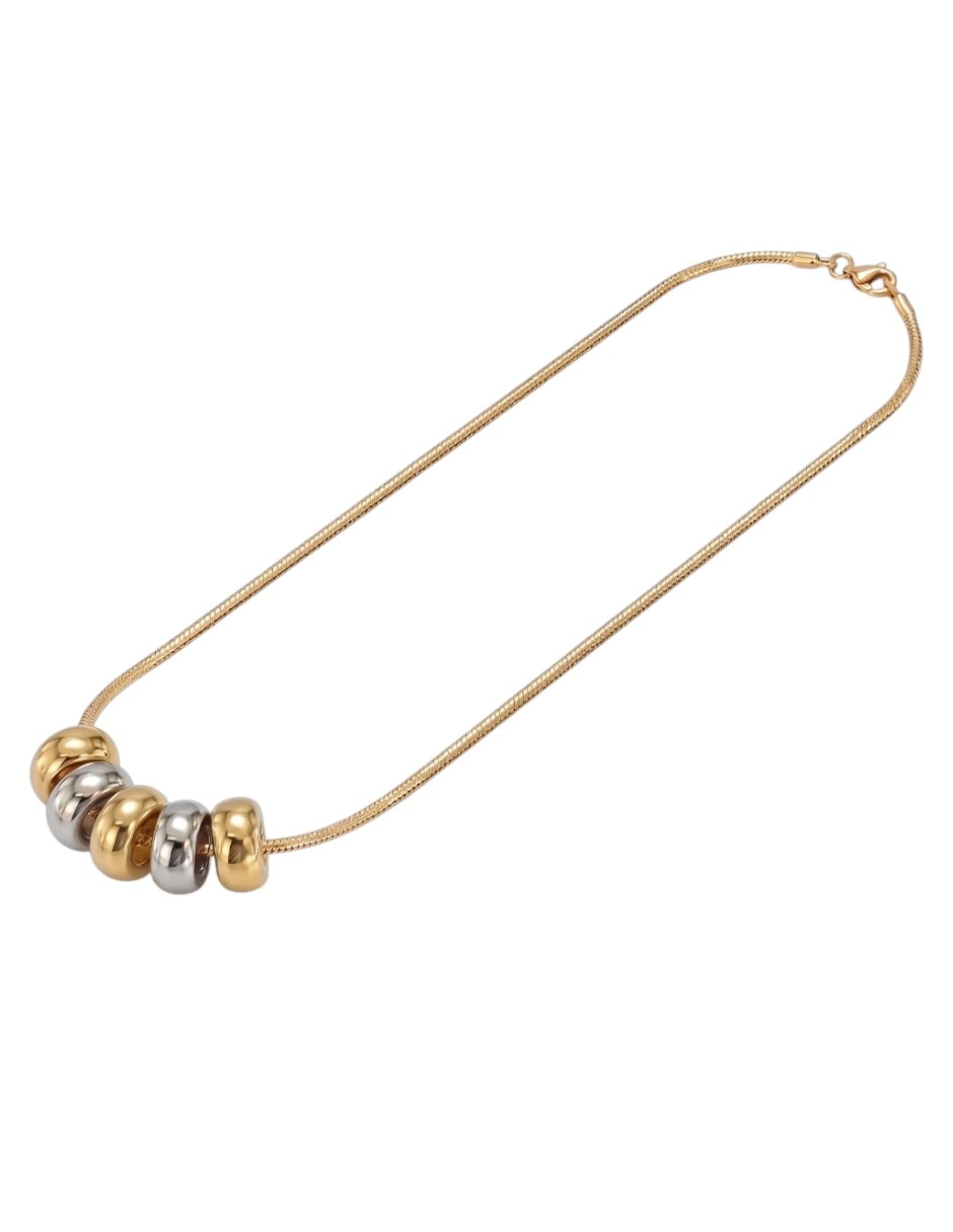 Collar con dije de aro de oro laminado 14 K