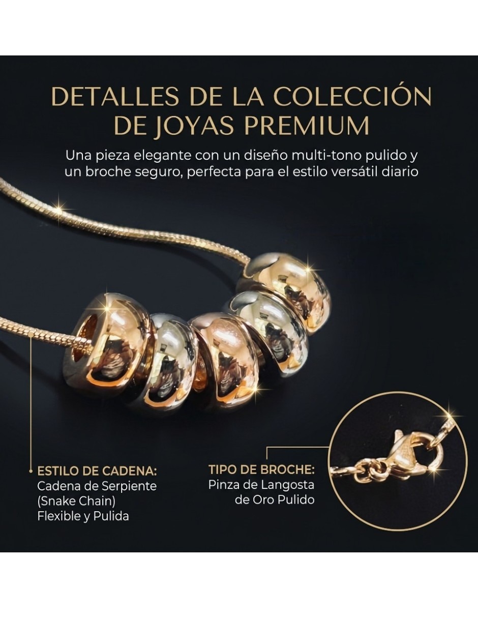 Collar con dije de aro de oro laminado 14 K 4