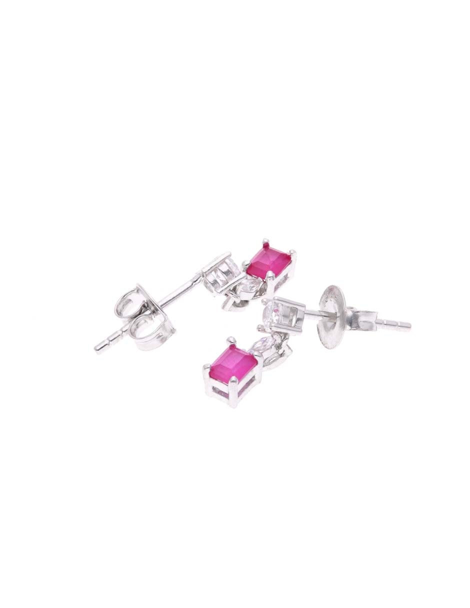 Aretes vanguardia joyera de plata p925 acabado brillante zirconia