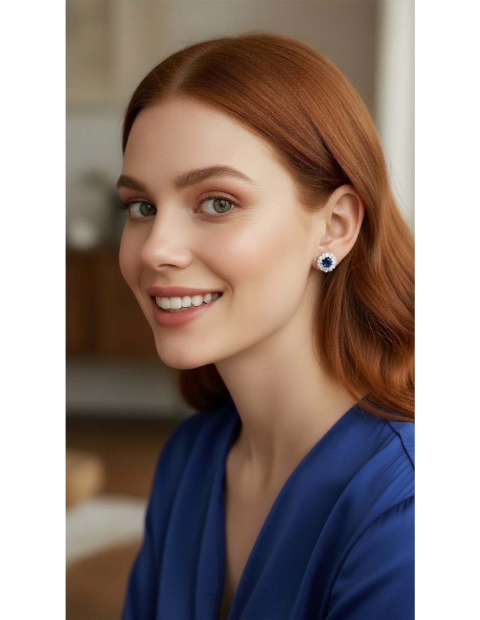 Set de aretes de plata p 925 con acabado brillante 3