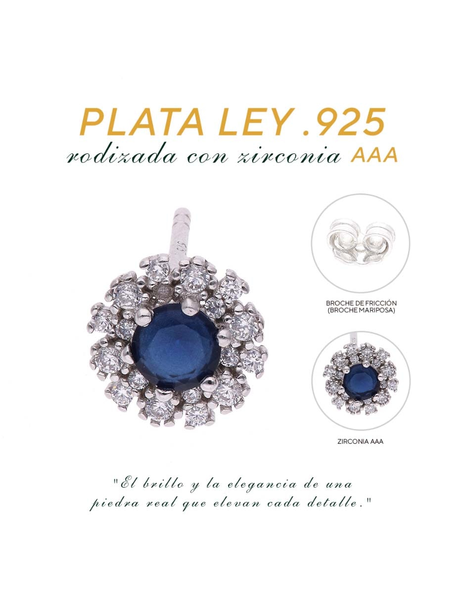Set de aretes de plata p 925 con acabado brillante 6