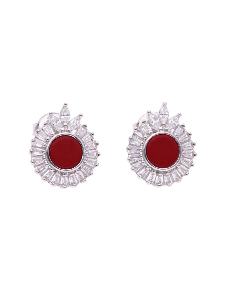 Broqueles Vanguardia Joyera de plata P 925 con acabado brillante zirconia