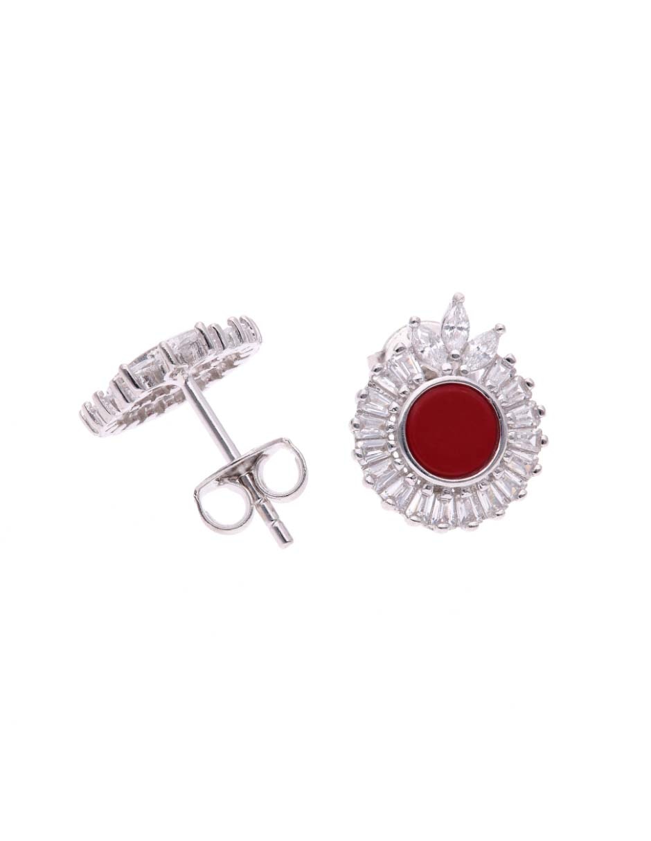 Broqueles Vanguardia Joyera de plata P 925 con acabado brillante zirconia