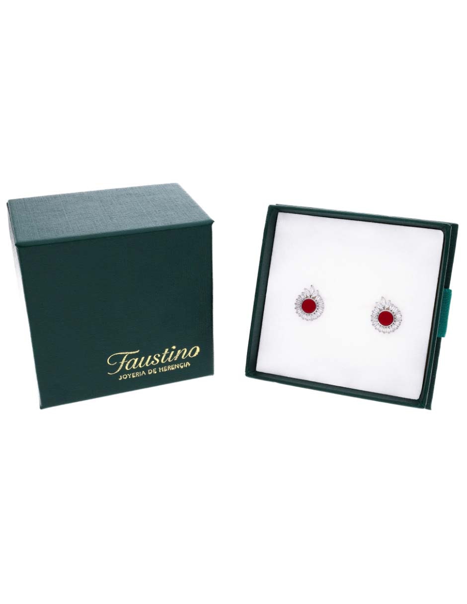 Broqueles Vanguardia Joyera de plata P 925 con acabado brillante zirconia