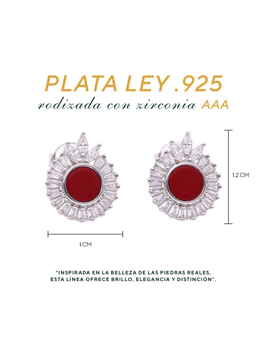 Broqueles Vanguardia Joyera de plata P 925 con acabado brillante zirconia