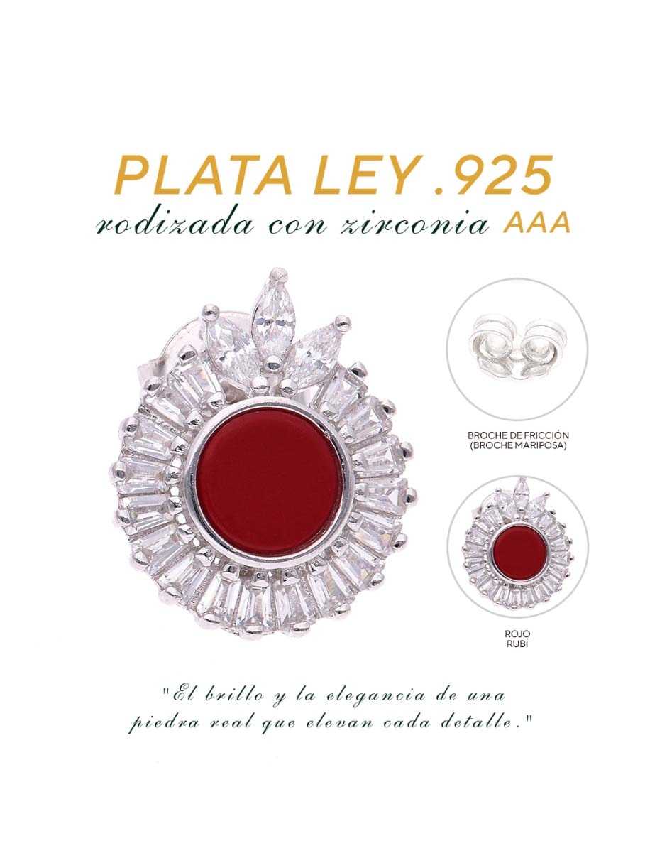 Broqueles Vanguardia Joyera de plata P 925 con acabado brillante zirconia