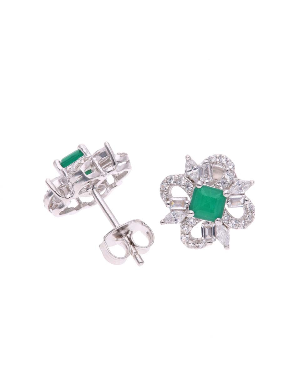 Set de aretes de plata p 925 con acabado brillante 2