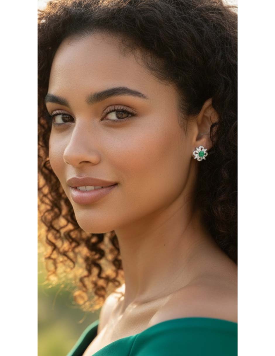 Set de aretes de plata p 925 con acabado brillante 3