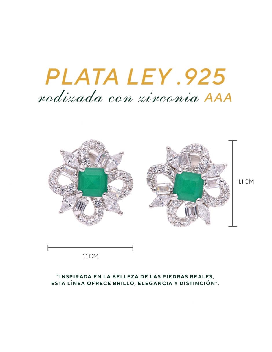 Set de aretes de plata p 925 con acabado brillante 4