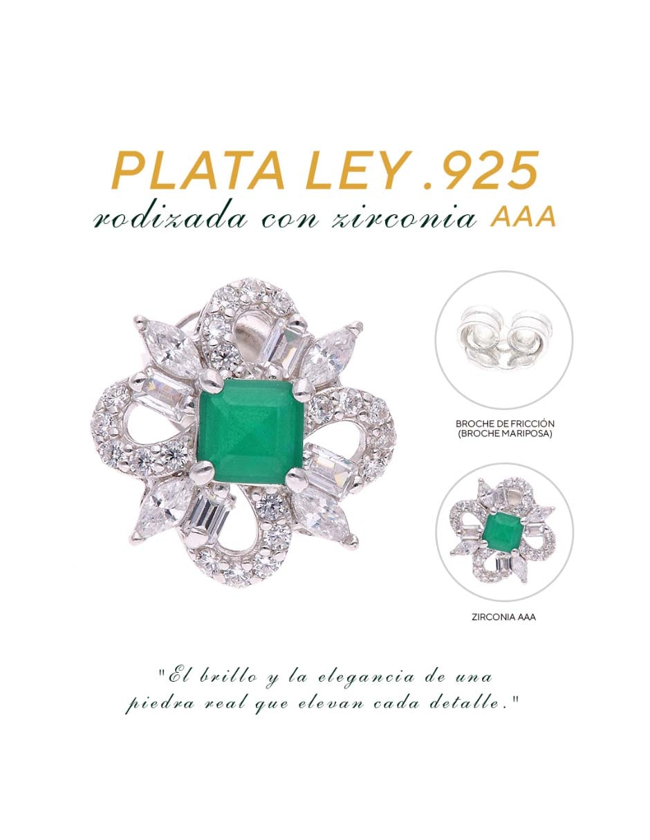 Set de aretes de plata p 925 con acabado brillante 6