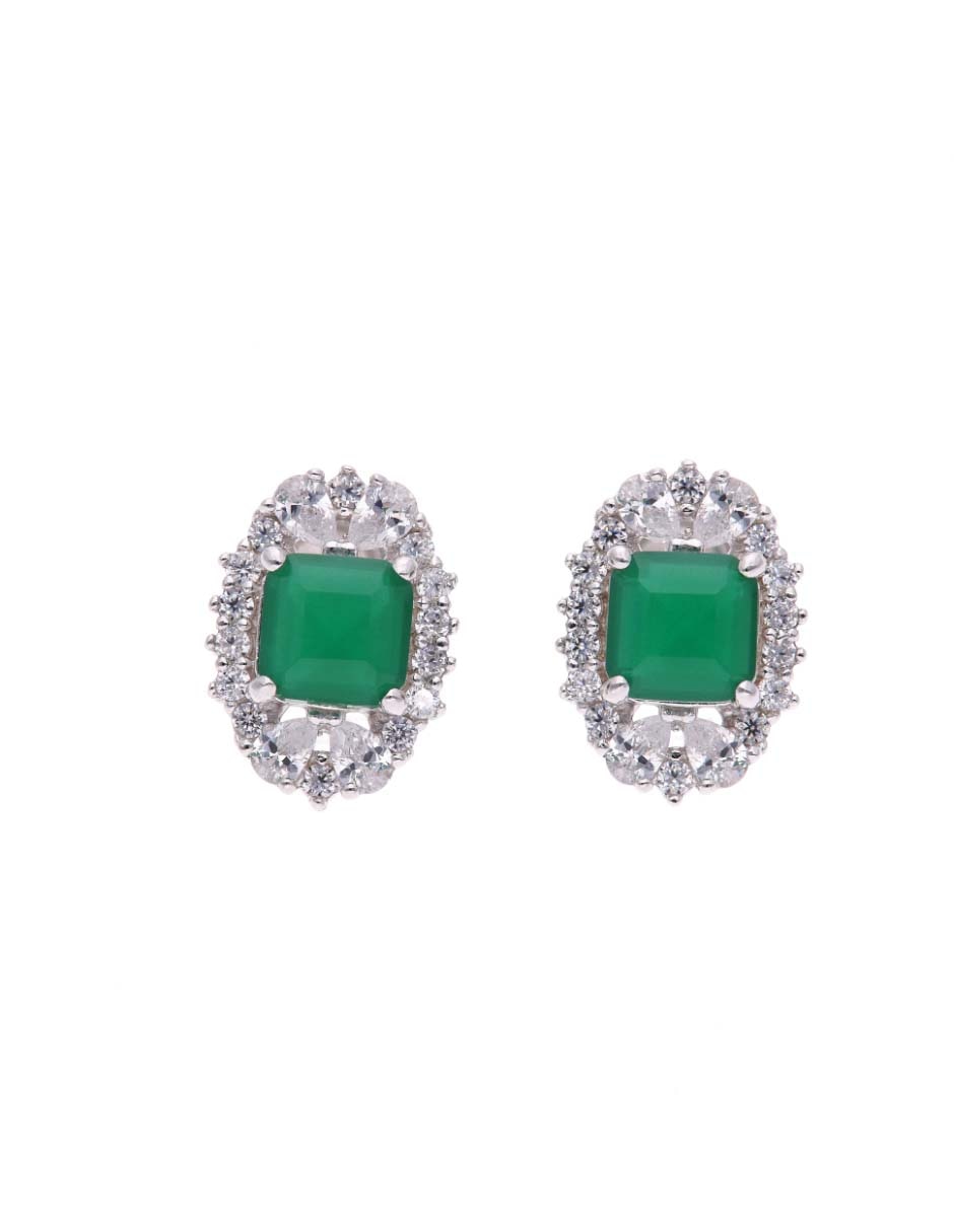Set de aretes de plata p 925 con acabado brillante