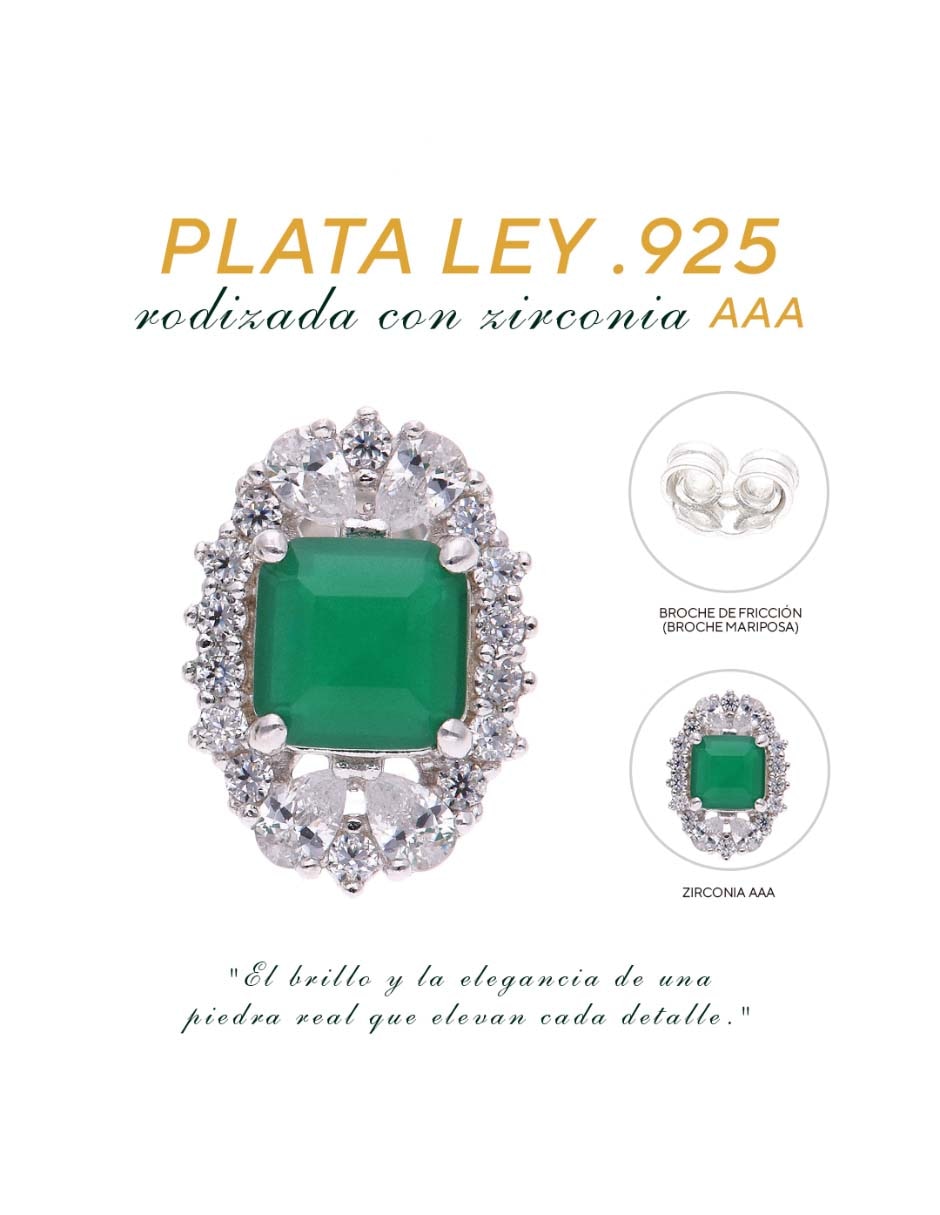 Set de aretes de plata p 925 con acabado brillante 3