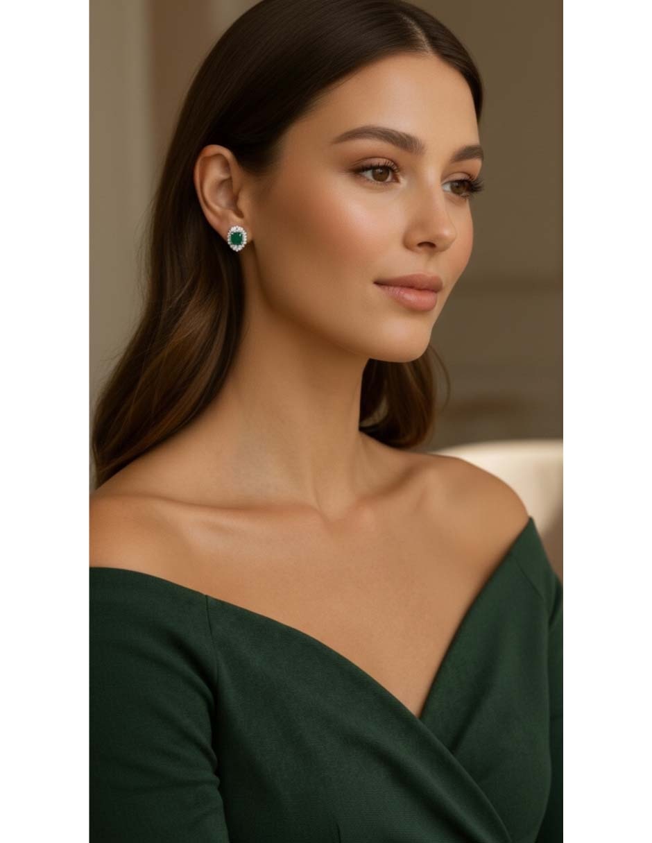 Set de aretes de plata p 925 con acabado brillante 5