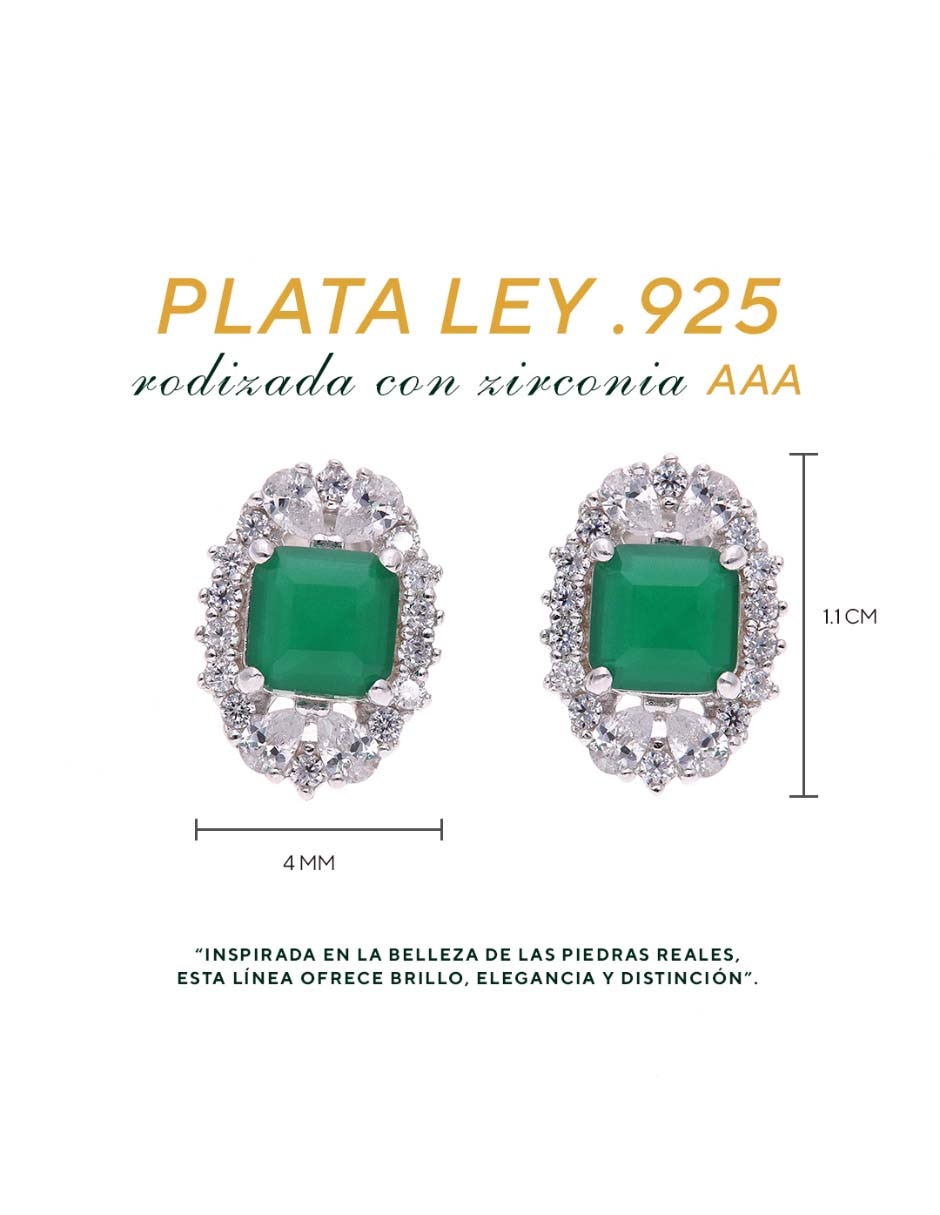 Set de aretes de plata p 925 con acabado brillante 6
