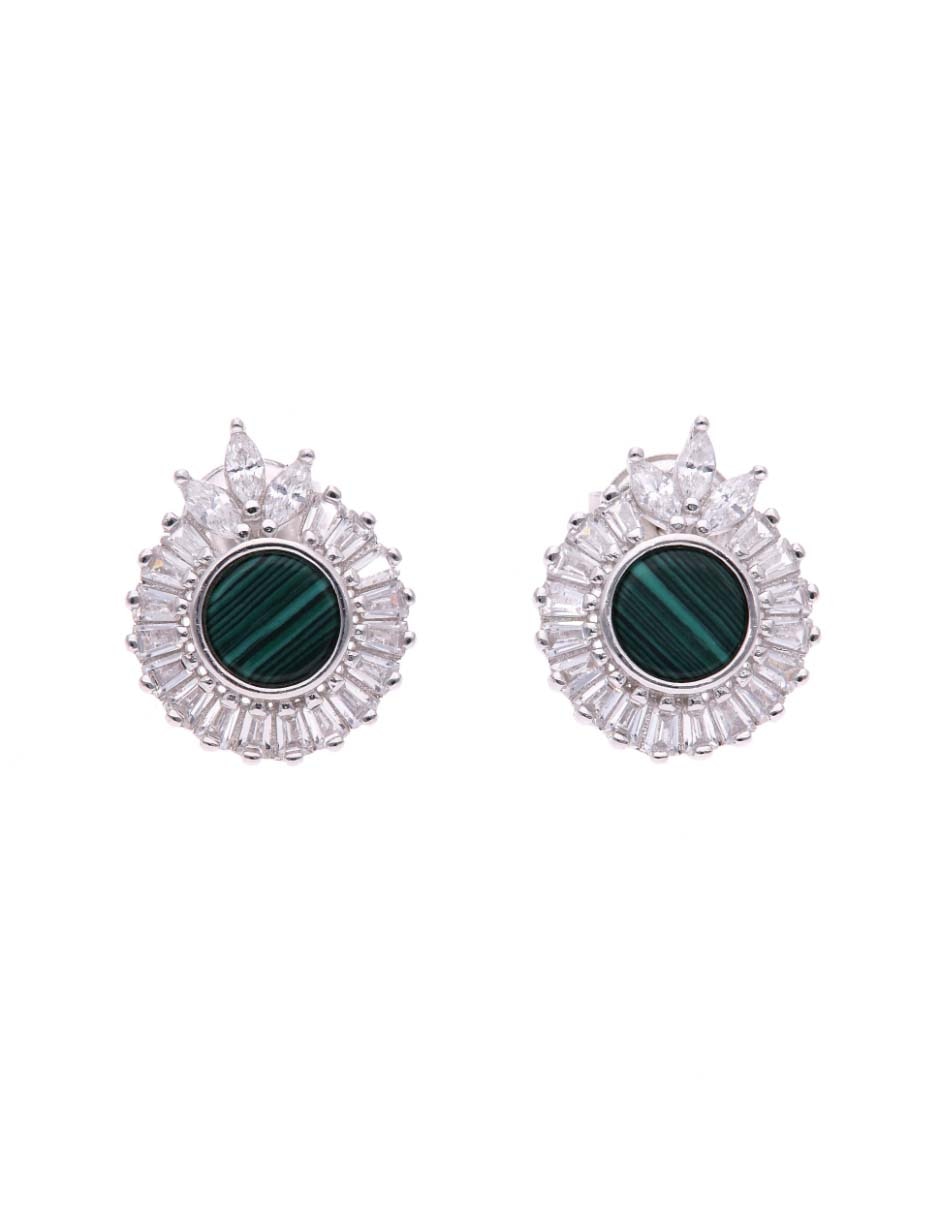 Broqueles Vanguardia Joyera de plata P 925 con acabado brillante zirconia