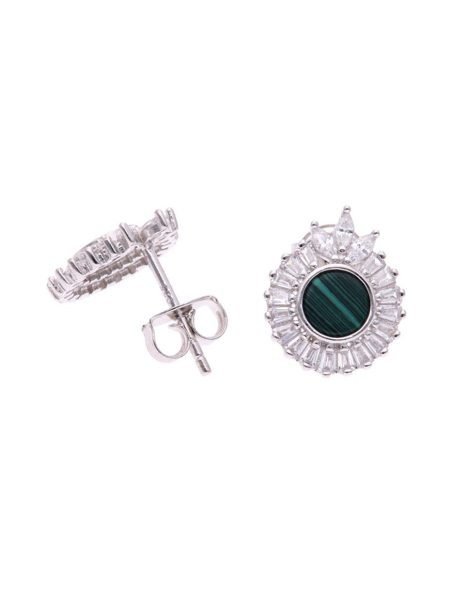 Broqueles Vanguardia Joyera de plata P 925 con acabado brillante zirconia